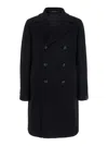 Tagliatore 'arden' Black Double-breasted Coat With Notched Revers In Black
