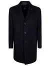 Tagliatore Single-breasted Coat Featuring Back Vent In Blue