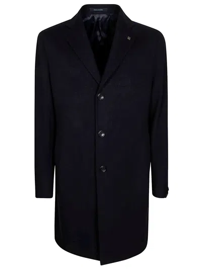 Tagliatore Cappotto Monopetto Lana Cachemire In Blue