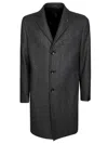 Tagliatore Single Breasted Herringbone Notch Lapel Coat In Gray