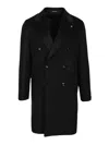 Tagliatore Cappotto Sfoderato 2 Petti Blu Bruce Lungo Lana Jackets Blue In Black
