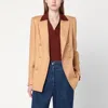 Tagliatore Caramel-coloured Double-breasted Linen Jacket Women
