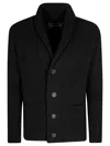 Tagliatore Shawl-collar Ribbed Cardigan In Black