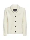 Tagliatore Shawl-collar Ribbed Cardigan In White