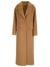 Tagliatore Beige Single-breasted Coat In Angora Blend