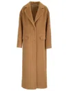 Tagliatore Beige Single-breasted Coat In Angora Blend In Beige