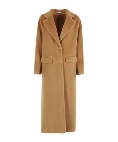 Tagliatore Carine Long-sleeve Coat In Brown