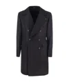 Tagliatore Carloz Double-breasted Coat In Black