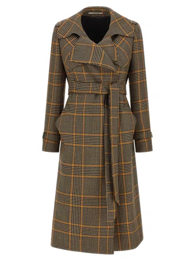 Tagliatore Carola Check-pattern Coat In Brown