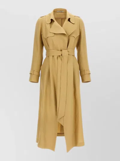 Tagliatore Carola Trench Coat Long Belted Waist In Neutral