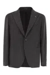 Tagliatore Cashmere And Silk Jacket In Gray
