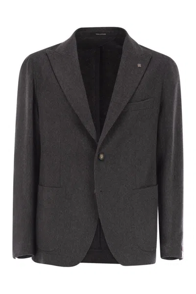 Tagliatore Cashmere And Silk Jacket In Gray