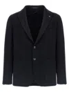 Tagliatore Square Pattern Blazer With Multiple Pockets In Black