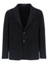 Tagliatore Square Pattern Blazer With Multiple Pockets In Black