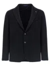 Tagliatore Square Pattern Blazer With Multiple Pockets In Black