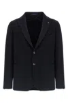 Tagliatore Cashmere Blazer Notch Lapel Front Pockets In Blue