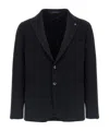 Tagliatore Square Pattern Blazer With Front Pockets In Blue
