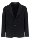 Tagliatore Square Pattern Blazer With Front Pockets In Blue