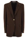 Tagliatore Tailored Cashmere Blazer With Peaked Lapels In Brown