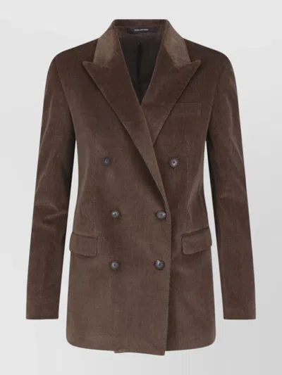 Tagliatore Cashmere Blend Suit Jacket In Brown