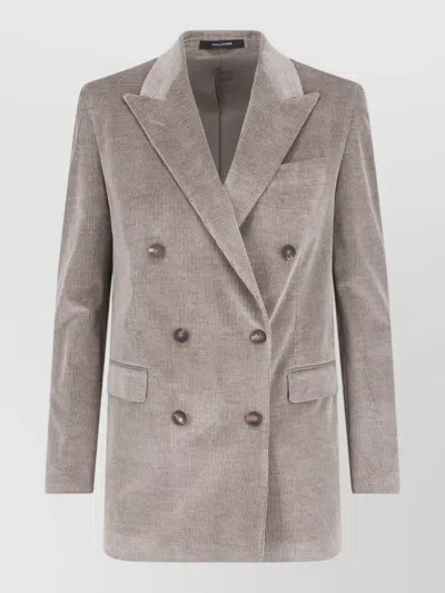 Tagliatore Cashmere Blend Suit Jacket In Gray