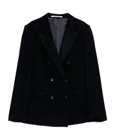 Tagliatore Cashmere Double-breasted Blazer In Black