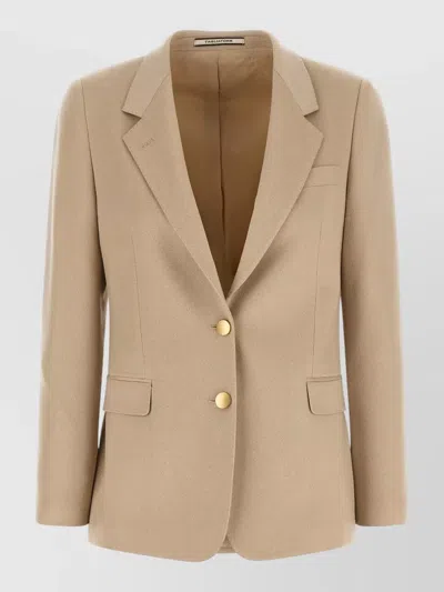 Tagliatore Cashmere Single-breasted Blazer In Brown