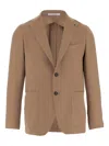 Tagliatore Single-breasted Cashmere Jacket In Brown