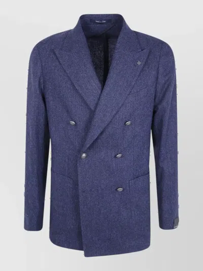 TAGLIATORE CASHMERE-BLEND DOUBLE-BREASTED BLAZER