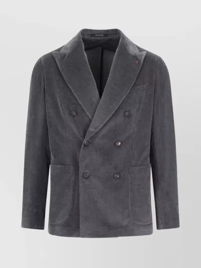 Tagliatore Casual Jacket With Back Vent And Front Pockets In Grey