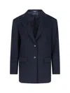 Tagliatore Tailored Blazer With Notch Lapel And Buttoned Cuffs In Blue