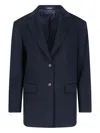 Tagliatore Tailored Blazer With Notch Lapel And Buttoned Cuffs In Blue