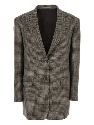 Tagliatore Cecily Checked Single-breasted Blazer In Brown