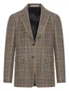 Tagliatore Cecily Checked Single-breasted Wool Blazer In Brown