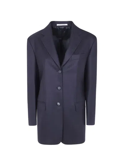 Tagliatore Cecily Single-breasted Wool Blazer In Burgundy