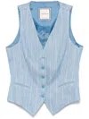 Tagliatore Striped Linen Cotton Blend Vest