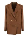 Tagliatore Jasmine Jacket In Cognac Linen In Brown
