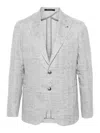 Tagliatore Single-breasted Herringbone Blazer In Grey