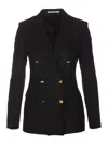 Tagliatore Peak-lapels Double-breasted Blazer In Black