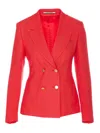 Tagliatore J-coral Double-breasted Blazer In Viscose In Red