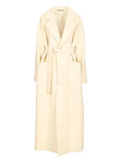 Tagliatore Charlize Wool Long Coat Coats White