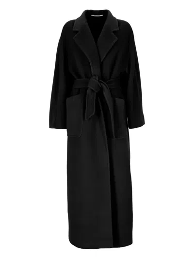 Tagliatore Maxi Coat With Belt Loops And Pockets In Black