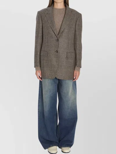 Tagliatore Check Blazer Peak Lapels In Multi