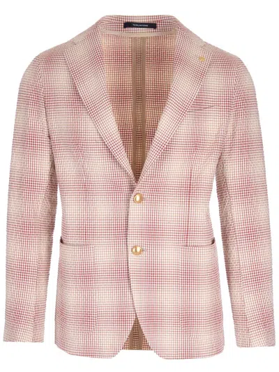 Tagliatore Check Motif Jacket Jackets Beige In Neutral