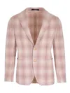 Tagliatore Check Motif Jacket Jackets Beige In Pink