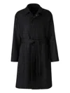 Tagliatore Check-pattern Belted Coat In Black