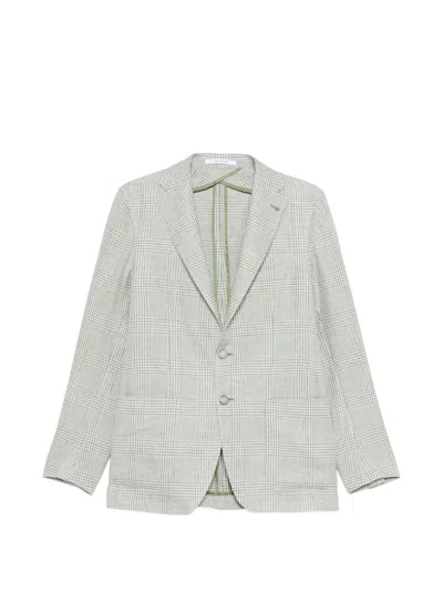 Tagliatore Check-pattern Blazer In Gray