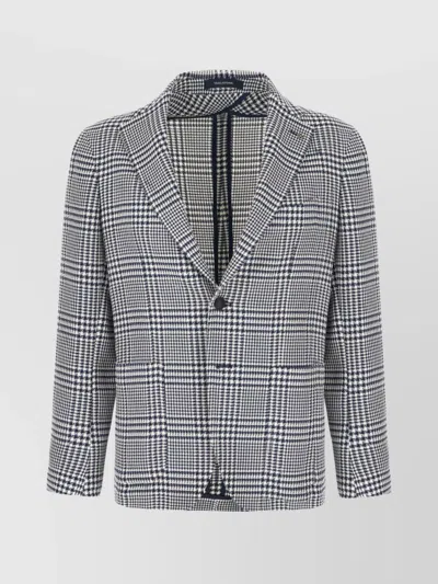 Tagliatore Check Pattern Blazer Notched Lapel In Multi