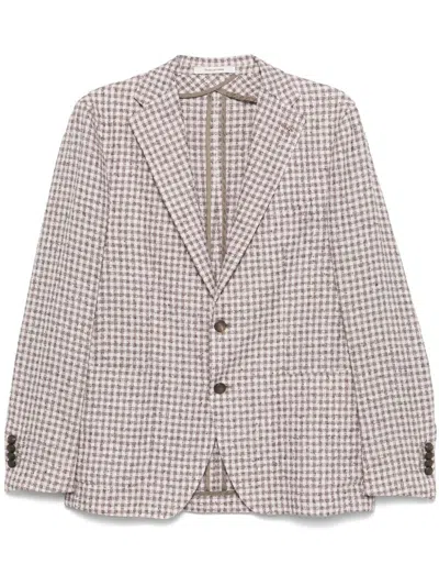 Tagliatore Check-pattern Blazer In Pink