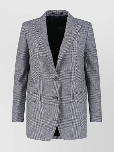 TAGLIATORE CHECK PATTERN NOTCH LAPEL FRONT POCKETS BLAZER